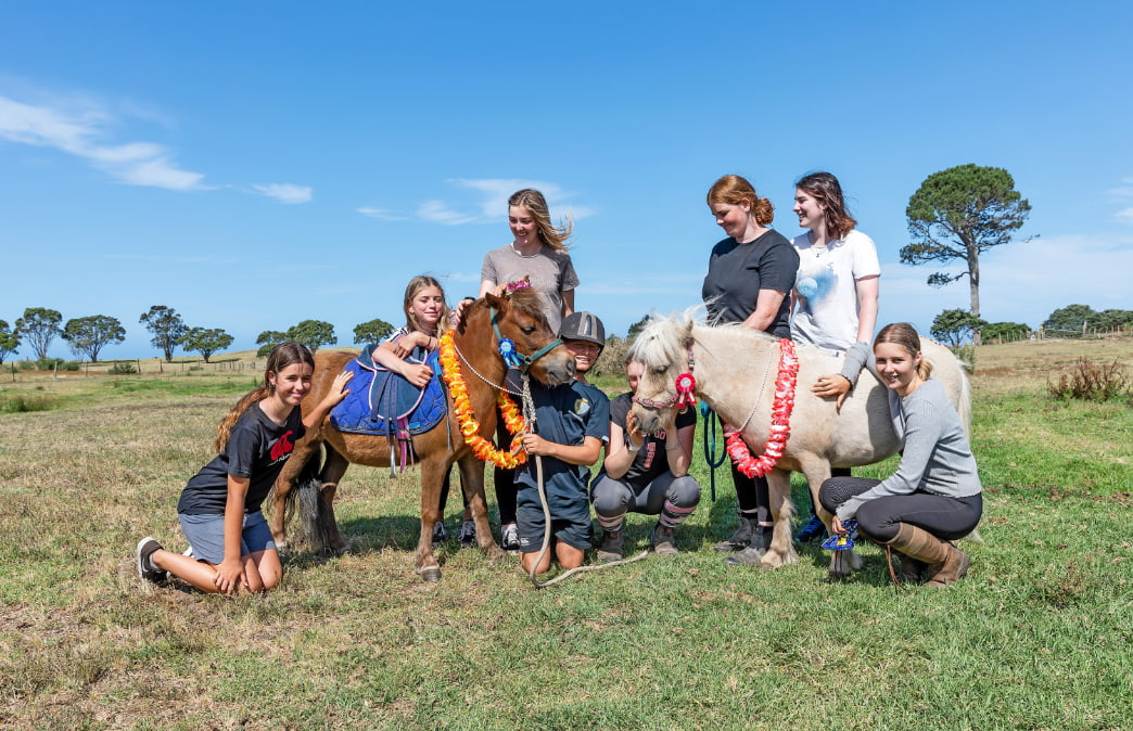 Young riders enjoying their horse trek experience